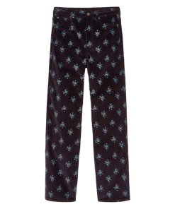 Rebecca Taylor La Vie Celeste Floral Velvet Pants
