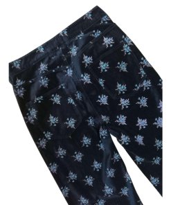 Rebecca Taylor La Vie Celeste Floral Velvet Pants