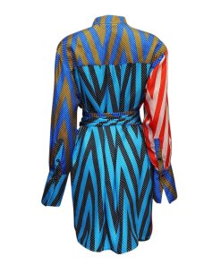 Diane von Furstenberg Patchwork Long-Sleeve Shirtdress