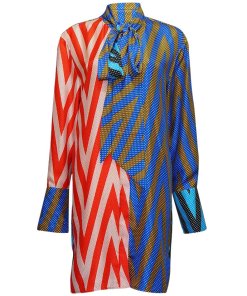 Diane von Furstenberg Patchwork Long-Sleeve Shirtdress