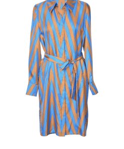 Diane von Furstenberg Odeon Chevron-Print Silk Shirtdress