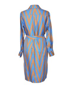 Diane von Furstenberg Odeon Chevron-Print Silk Shirtdress