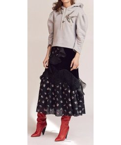 Rebecca Taylor Embroidered Bird Hoodie