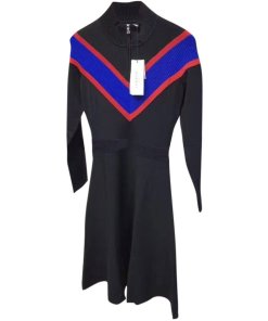 Sandro Chevron Inset Knit Dress