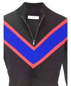 Sandro Chevron Inset Knit Dress