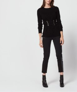 Sandro Robine Lace-Up Sweater