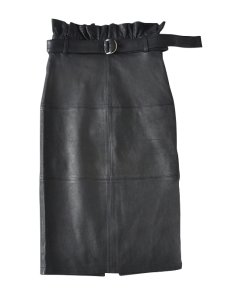 J Brand Claudia High-Waist Leather Midi Skirt