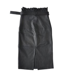 J Brand Claudia High-Waist Leather Midi Skirt