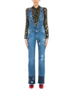RED Valentino Star Patch Denim Overalls