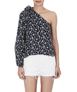 Ulla Johnson Enid Bow Detail One-Shoulder Blouse