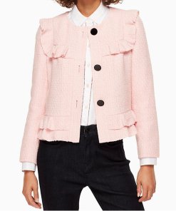 Kate Spade Ruffle Tweed Jacket
