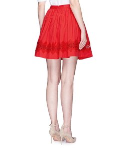 Alice + Olivia Tania Lace-Inset Pouf Skirt