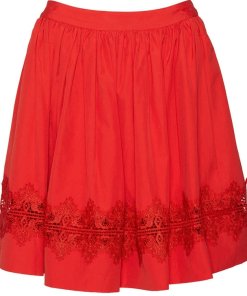 Alice + Olivia Tania Lace-Inset Pouf Skirt