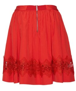 Alice + Olivia Tania Lace-Inset Pouf Skirt