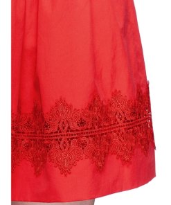 Alice + Olivia Tania Lace-Inset Pouf Skirt