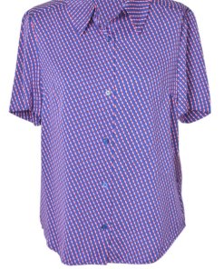 Diane von Furstenberg Striped Short-Sleeve Stretch Silk Shirt
