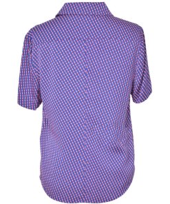 Diane von Furstenberg Striped Short-Sleeve Stretch Silk Shirt