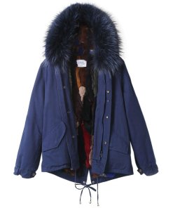 Forte Couture Rabbit & Raccoon Fur-Detailed Short Parka