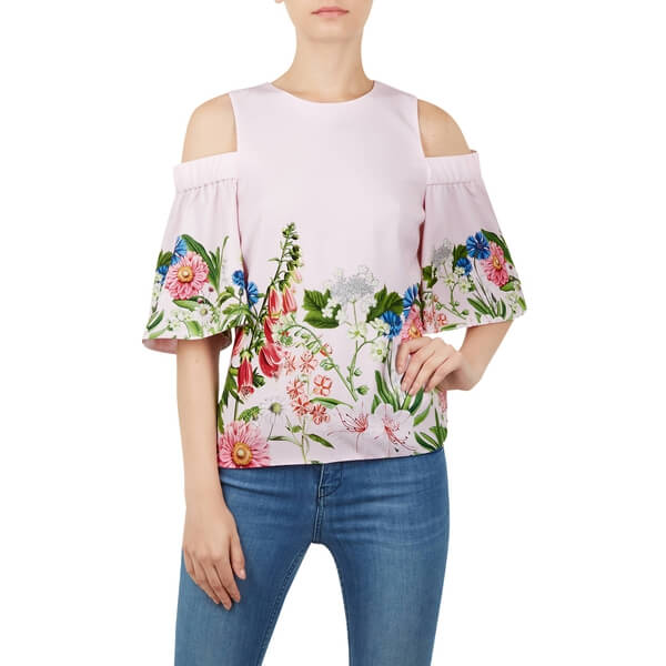 Ted Baker Beyaa Glorence Cold Shoulder Top