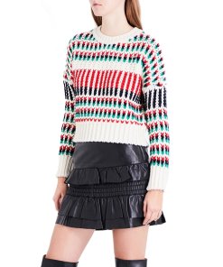 Maje Massimo Decorative Multicolor Knit Sweater
