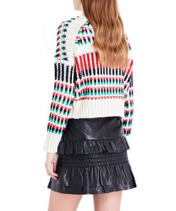 Maje Massimo Decorative Multicolor Knit Sweater