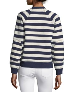 Burberry Selune Striped Logo Intarsia Sweater
