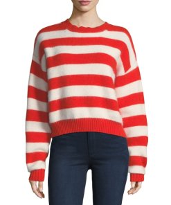 Diane von Furstenberg Striped Angora Baseball Sweater