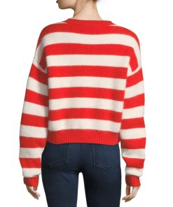 Diane von Furstenberg Striped Angora Baseball Sweater