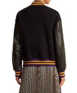 Miu Miu Embellished Appliqué Wool Bomber Jacket
