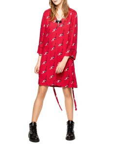 Zadig & Voltaire Rosario Lightning and Guitar Print Dress