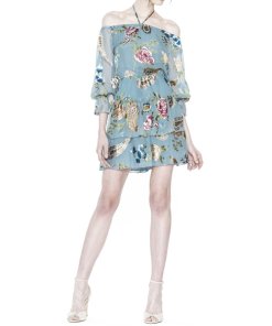 Alice + Olivia Waylon Off-the-Shoulder Blouson Dress