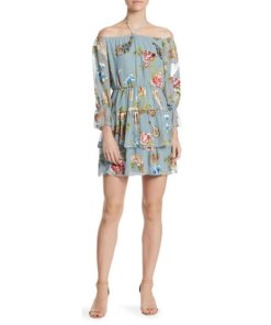 Alice + Olivia Waylon Off-the-Shoulder Blouson Dress