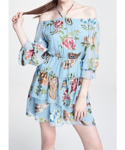 Alice + Olivia Waylon Off-the-Shoulder Blouson Dress