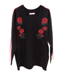 Sandro Indira Rose-Embroidered Sweater