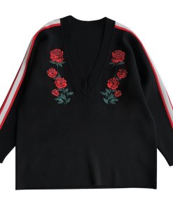 Sandro Indira Rose-Embroidered Sweater