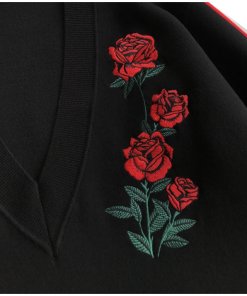 Sandro Indira Rose-Embroidered Sweater