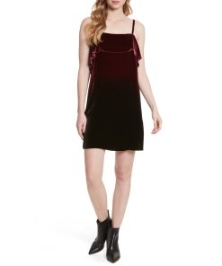 Alice + Olivia Bess Ombre Velvet Sleeveless Slip Dress