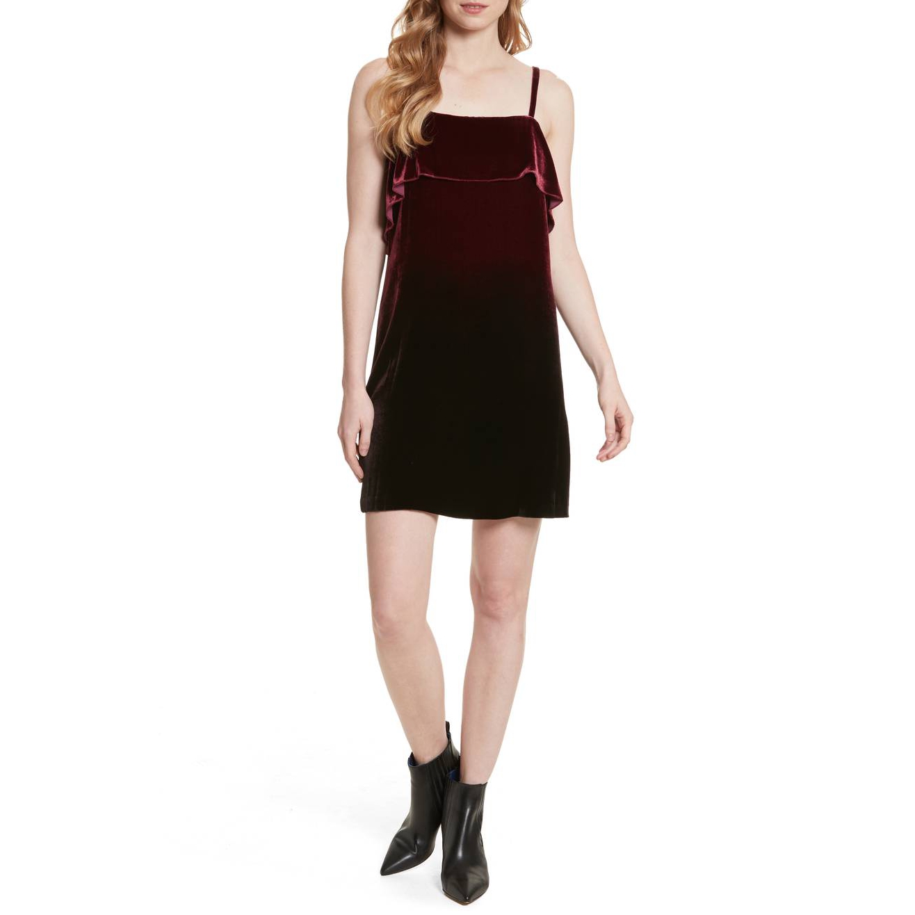 Alice + Olivia Bess Ombre Velvet Sleeveless Slip Dress evaChic Alice + Olivia Bess Ombre Velvet Sleeveless Slip Dress evaChic