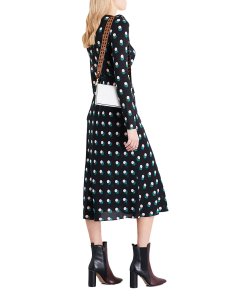 Diane von Furstenberg Casimir Dot Long-Sleeve Flare Wrap Dress  evaChic