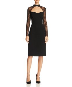 Alice + Olivia Helga Lace-Detail Cutout Dress