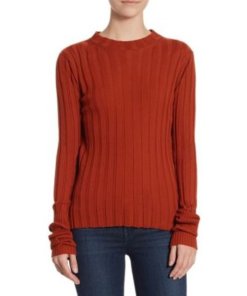 Theory Wide-Ribbed Mock Neck Merino Wool Sweater