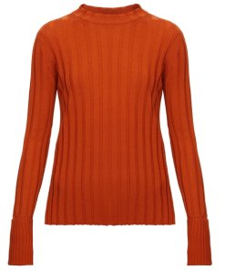Theory Wide-Ribbed Mock Neck Merino Wool Sweater