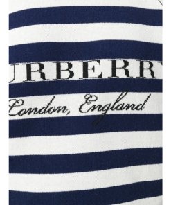 Burberry Selune Striped Logo Intarsia Sweater
