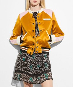 Coach 1941 Space Cruisers Leather Trim Bomber Jacket