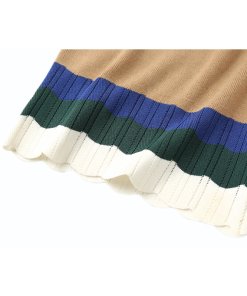 Sandro Stephy Stripe-Detail Zip Neck Sweater