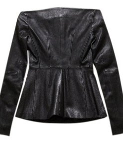 Theory Off-the-Shoulder Long-Sleeve Leather Jacket