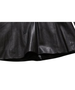 Theory Off-the-Shoulder Long-Sleeve Leather Jacket
