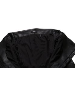 Theory Off-the-Shoulder Long-Sleeve Leather Jacket