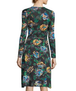 Diane von Furstenberg Benton Floral Long-Sleeve Wrap Dress
