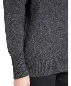 Sandro Faux Pearl Embellished Mockneck Sweater